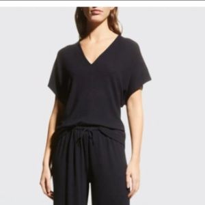 Vince Double v neck popover black size S new with tags